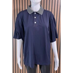 Footjoy Men's M Blue Shirt Nylon‎ Polo Activewear Golf Classic Preppy Streetwear